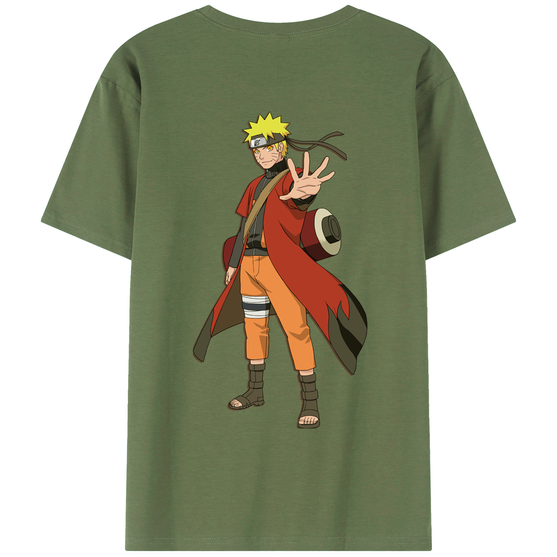 （画像用） NARUTO -ナルト- うずまき ナルト Uzumaki Naruto 綿100％ メンズ半袖Tシャツ（バックプリント） 通気性
